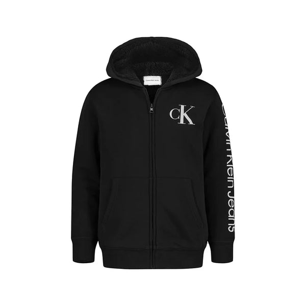 BOY'S SHERPA LINED FUR HOODIE - CK -(6-12)YEARS